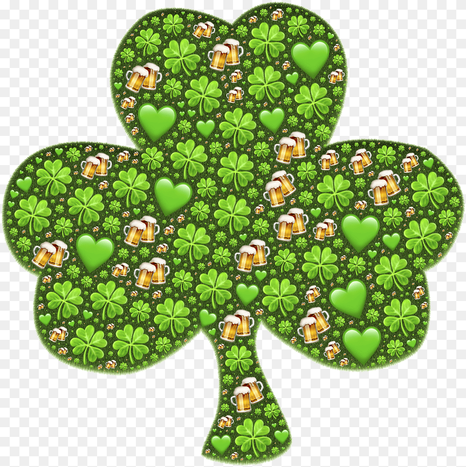 Shamrock Irish Ireland Clover Green Holiday Saint Irish Memorial Christmas Ornaments, Accessories, Leaf, Pattern, Plant Png Image