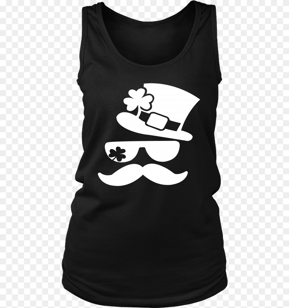 Shamrock Leprechaun Hat Beard Funny Irish St Patricks Active Tank, Clothing, T-shirt, Tank Top, Person Free Transparent Png