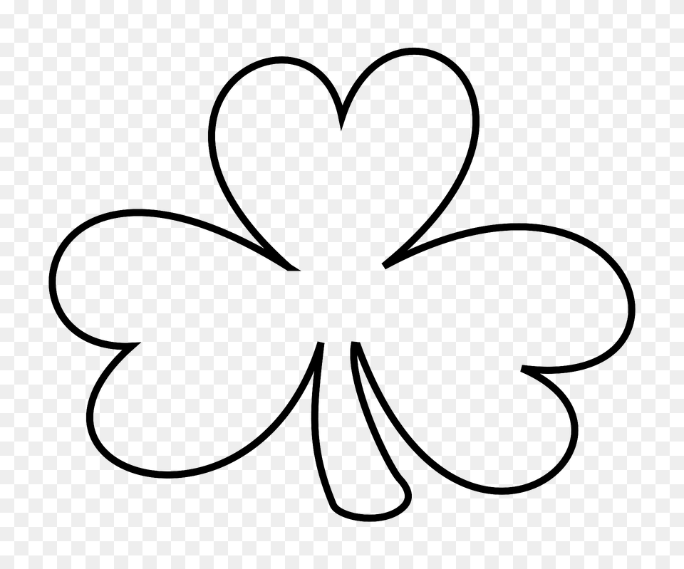 Shamrock Outline Clipart, Stencil, Smoke Pipe, Art Png