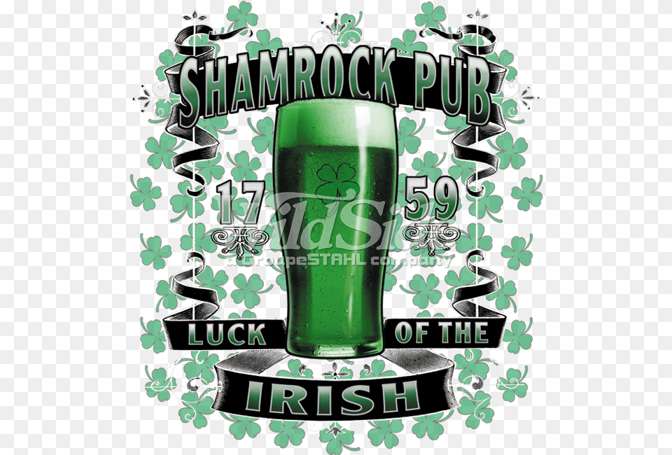 Shamrock Pub Irish Green Beer Square Car Magnet 3 X Inch Shamrock Pub Irish St Patricks, Glass, Alcohol, Beverage, Lager Free Png Download