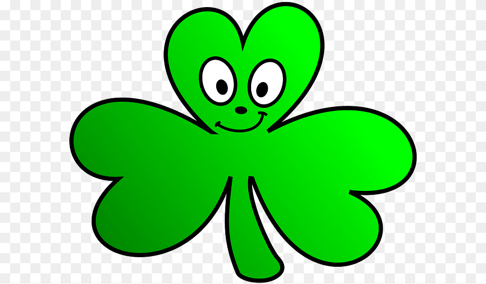 Shamrock With Face Clipart St Patrick39s Day Shamrock Cartoon, Green, Animal, Fish, Sea Life Free Png Download