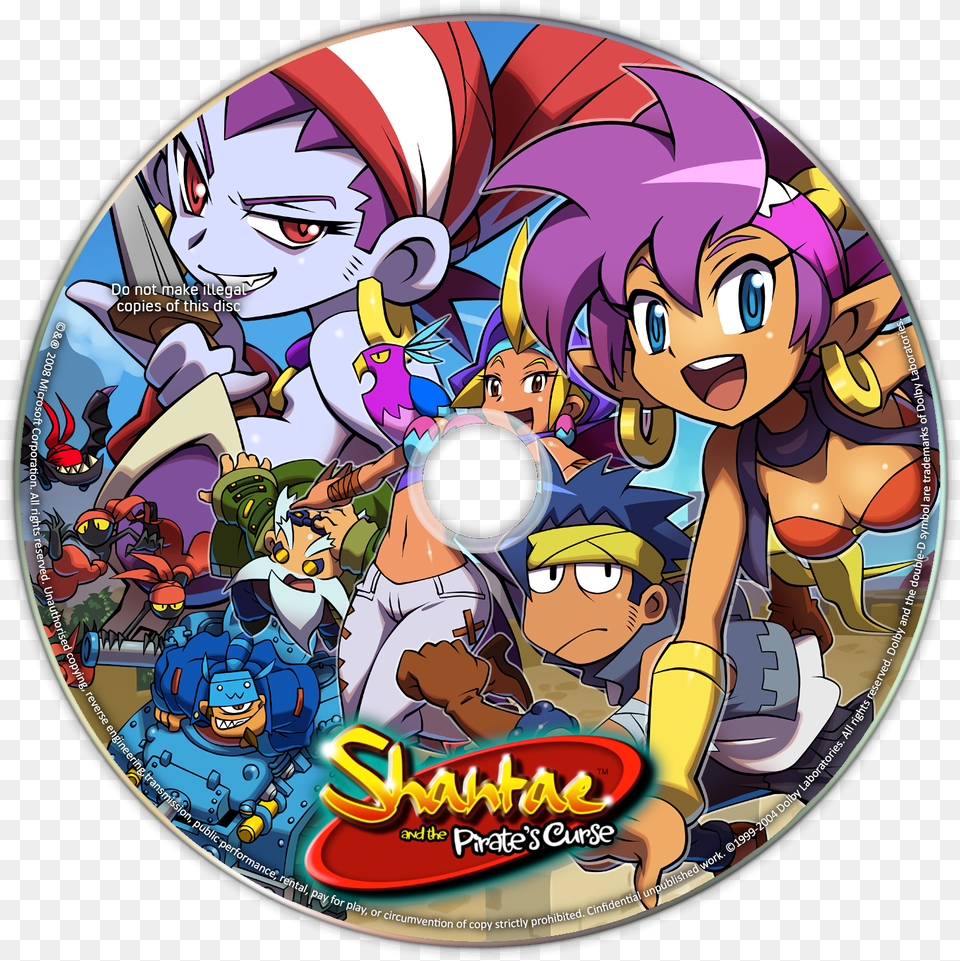 Shantae And The Pirateu0027s Curse Details Launchbox Games Shantae And The Curse Mechanics, Disk, Dvd, Face, Head Png Image