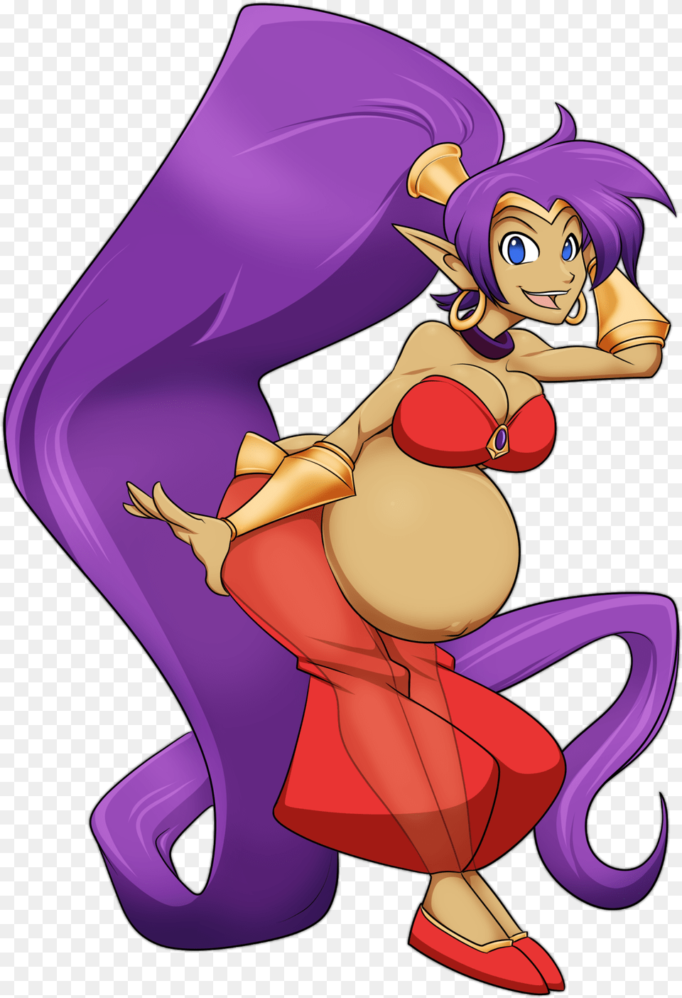 Shantae S In A Family Way Pregnant Shantae, Book, Comics, Publication, Purple Free Png