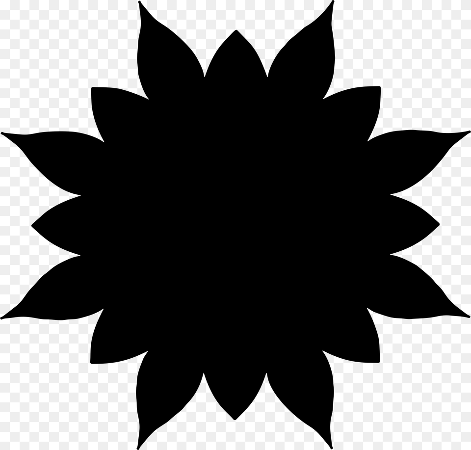 Shape Clipart Black And White Sunflower Black Silhouette, Leaf, Plant, Symbol Free Png Download