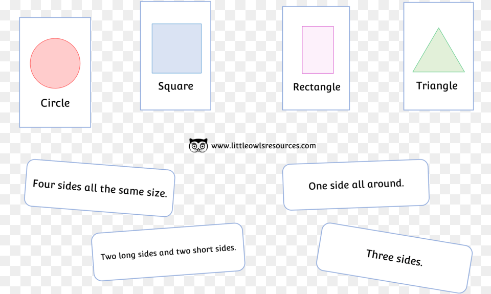 Shape Description Matching Cards And Statements Carmine, Text Free Png