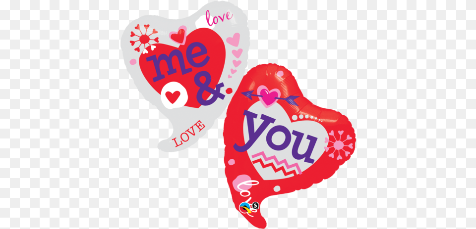 Shape Foil You Me Two Hearts Sw Each Pkgd 42 You And Me Two Hearts, Balloon, Food, Ketchup, Heart Png