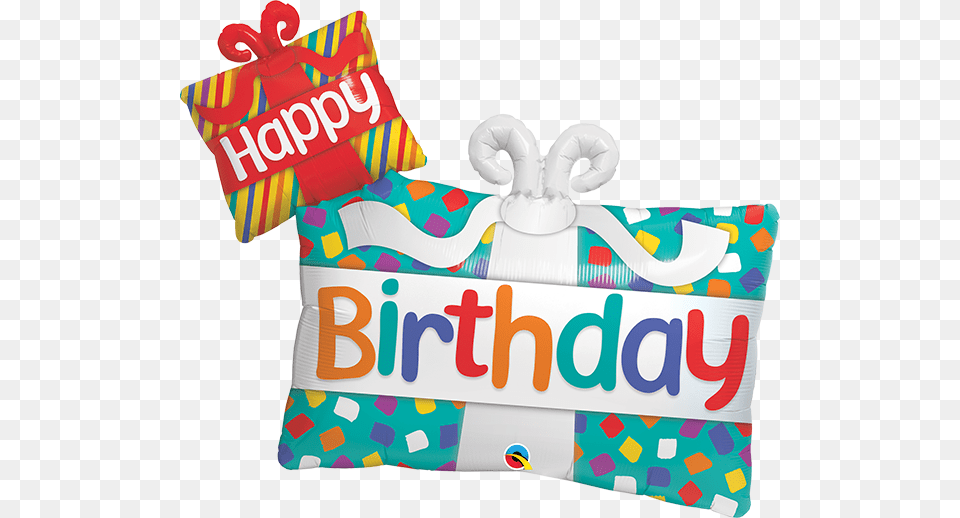 Shape Happy Birthday Presents Foil Balloon Mylar, Birthday Cake, Cake, Cream, Dessert Png