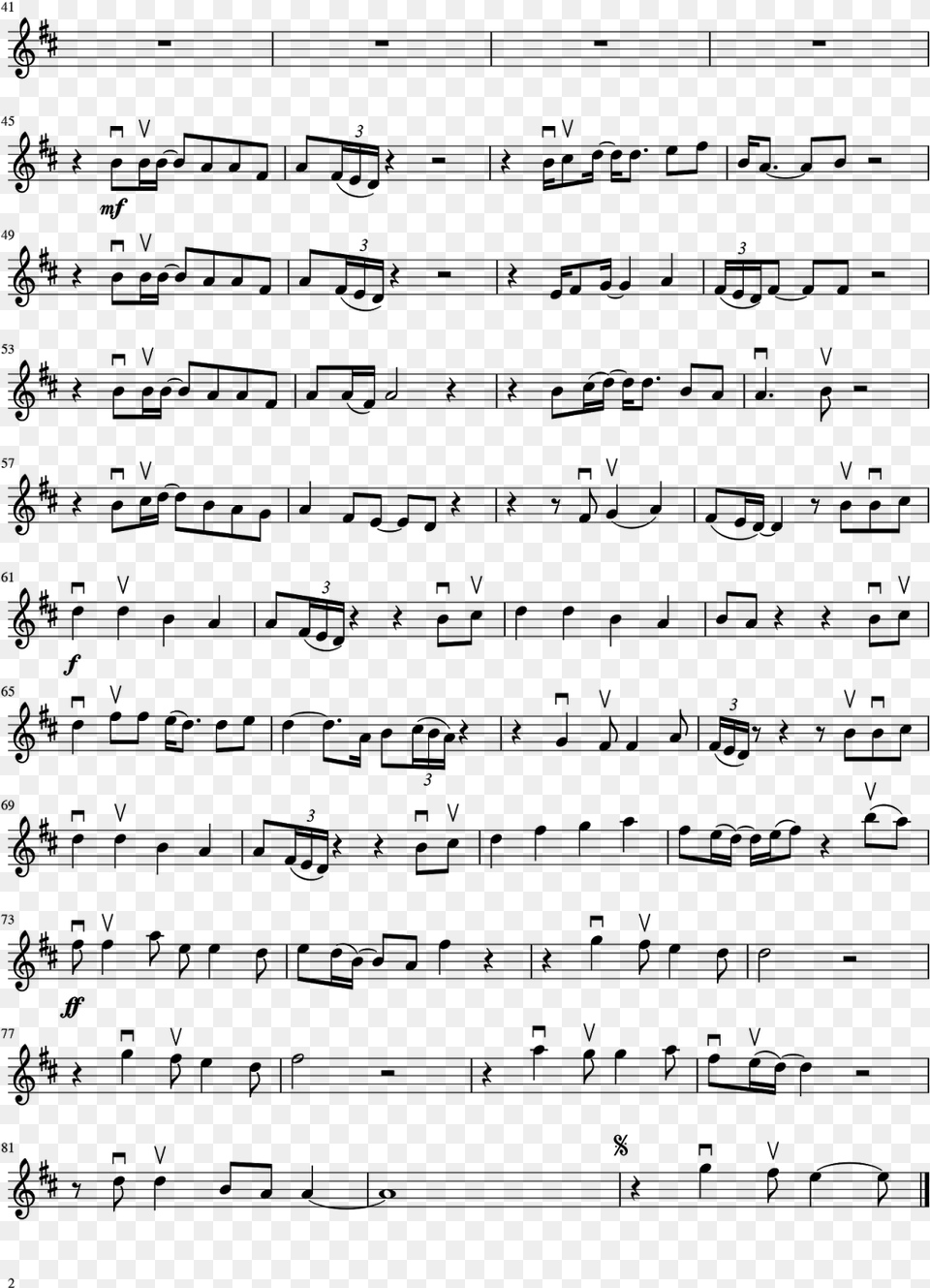 Shape Of You Clarinet Sheet Music, Gray Free Transparent Png