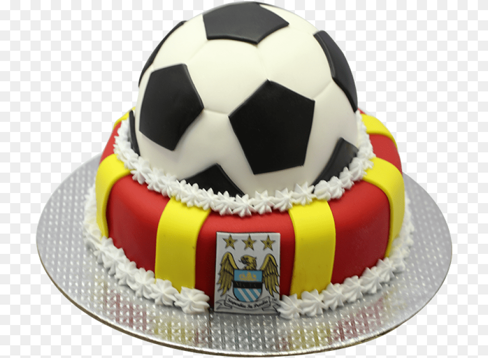 Shaped Cake With Manchester City Logo Football Shaped Cake, Ball, Soccer Ball, Soccer, Food Png Image