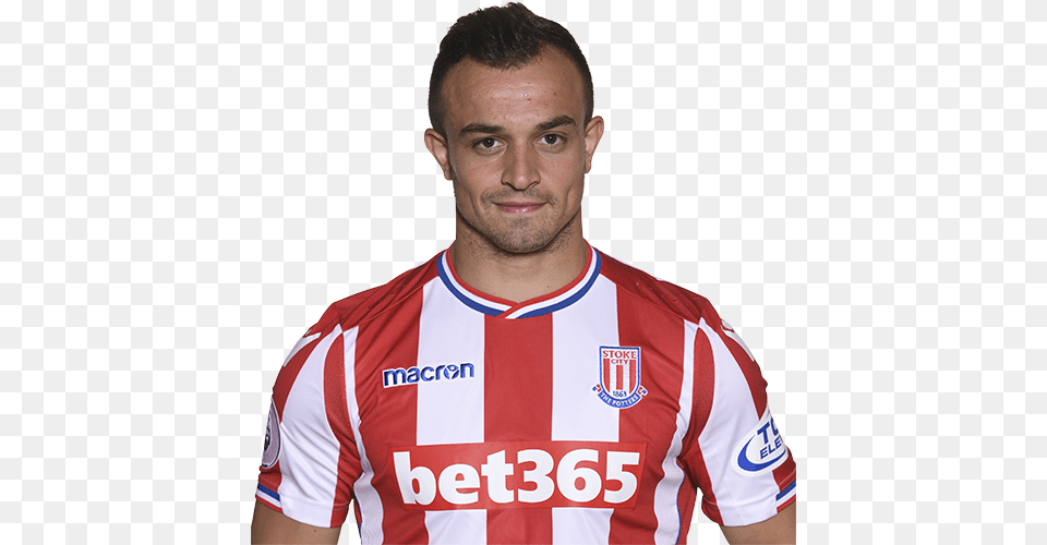 Shaqiri Thomas Edwards Stoke City, Shirt, Clothing, Person, Man Free Png Download