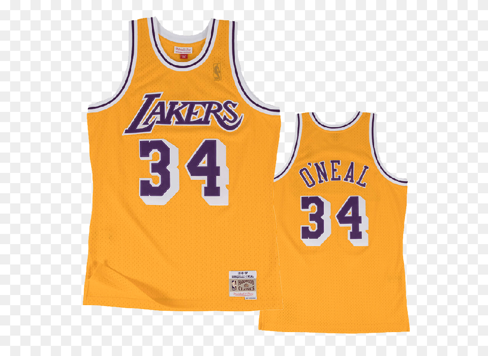 Shaquille Oneal Los Angeles Lakers Mitchell Ness, Clothing, Shirt, T-shirt, Jersey Png Image