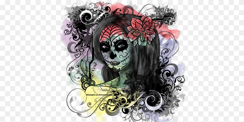 Share Candy Girl Transparent Clipa Sugar Skull Chick Design, Art, Pattern, Floral Design, Graphics Png Image