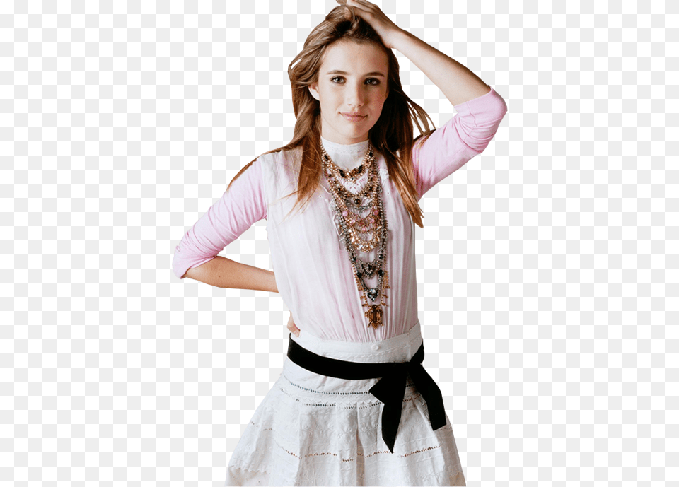 Share Labels Actor Celebrity Emma Roberts Photo Shoot, Blouse, Clothing, Accessories, Necklace Free Transparent Png