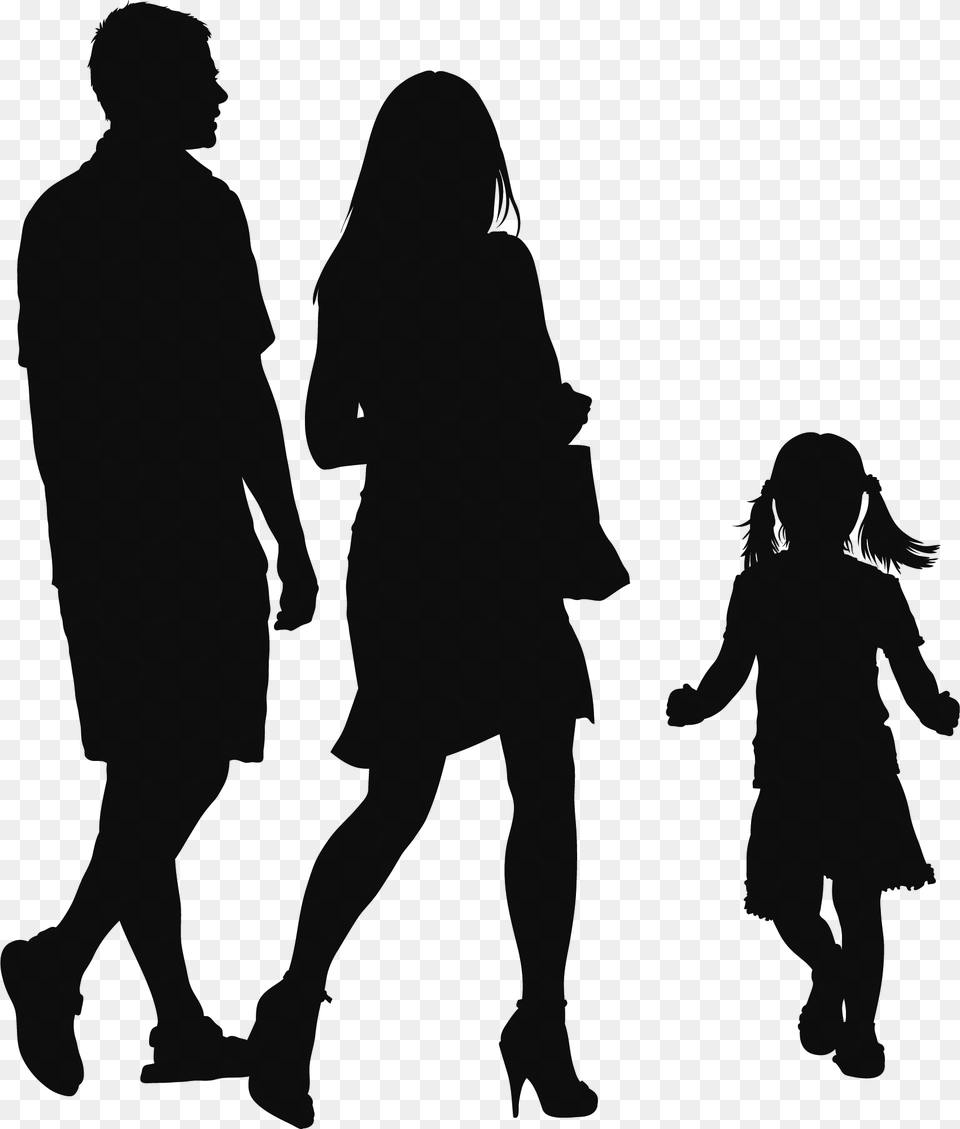 Share People Walking Silhouette, Gray Png