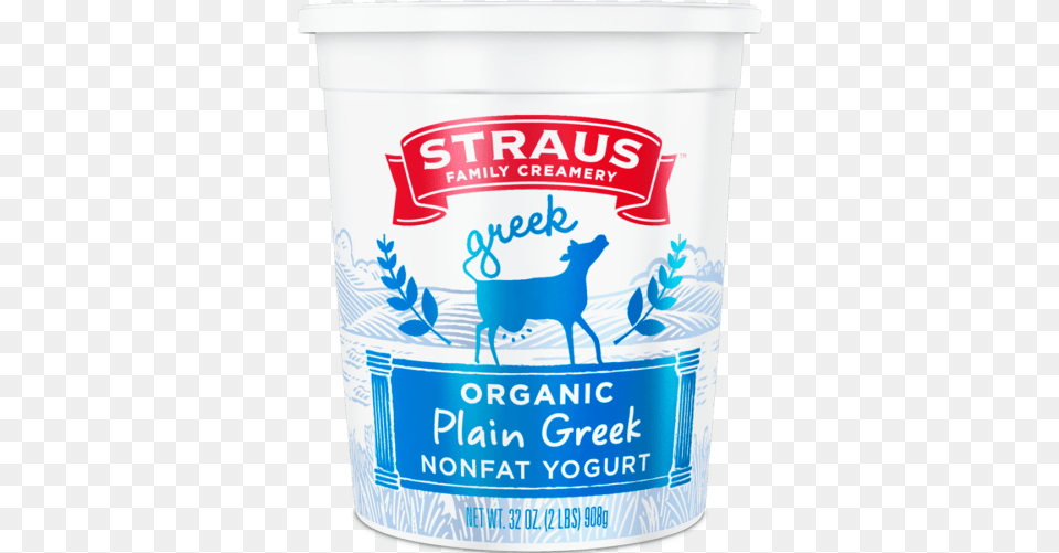 Share Straus Organic Greek Yogurt Plain 32 Oz Tub, Dessert, Food, Cream, Ice Cream Png Image