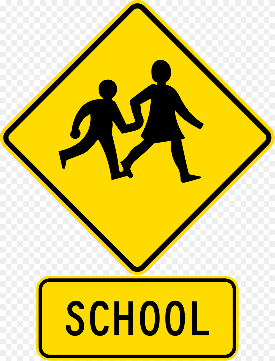Share The Road Sign Slow Children Crossing, Symbol, Boy, Child, Male Png