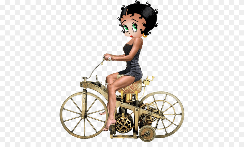 Share This Betty Boop En Bicicleta, Wheel, Machine, Child, Female Png Image