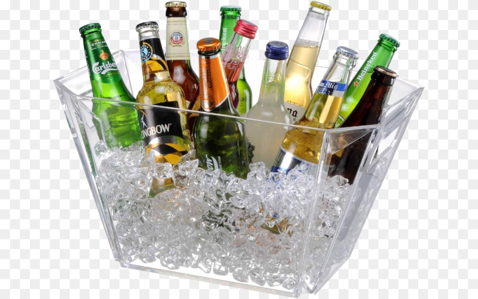 Share This Image Bucket Of Beers, Alcohol, Beer, Beverage, Beer Bottle Free Png