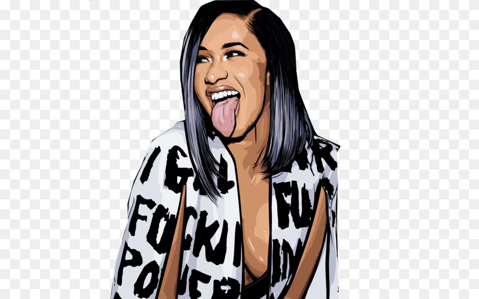 Share This Image Cardi B Cartoon, Adult, Female, Person, Woman Free Png