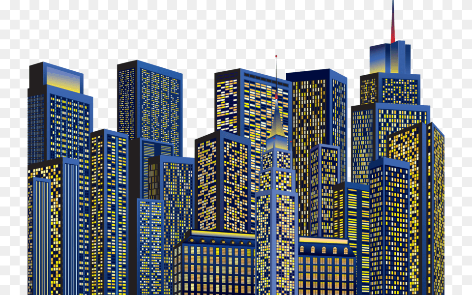 Share This Image City Buildings At Night, Architecture, Skyscraper, Metropolis, Urban Free Transparent Png