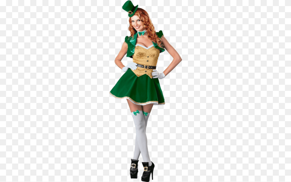 Share This Image Incharacter St Patrick39s Sexy Lucky Lass Costume Dress, Clothing, Glove, Person, Adult Free Png Download