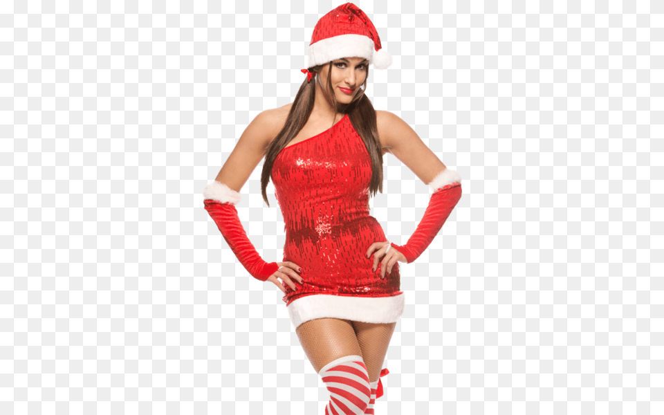 Share This Image Nikki Bella Merry Christmas, Clothing, Costume, Person, Adult Free Transparent Png