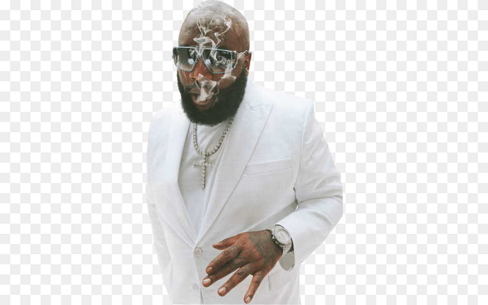 Share This Image Rick Ross In All White, Accessories, Jacket, Suit, Formal Wear Png