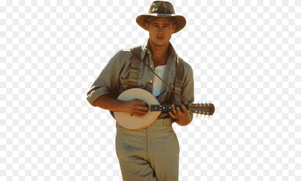 Share This Image River Runs Through It Hd, Adult, Clothing, Guitar, Hat Png