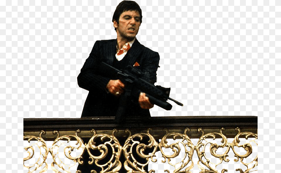 Share This Image Scarface Movie, Firearm, Weapon, Adult, Male Free Transparent Png