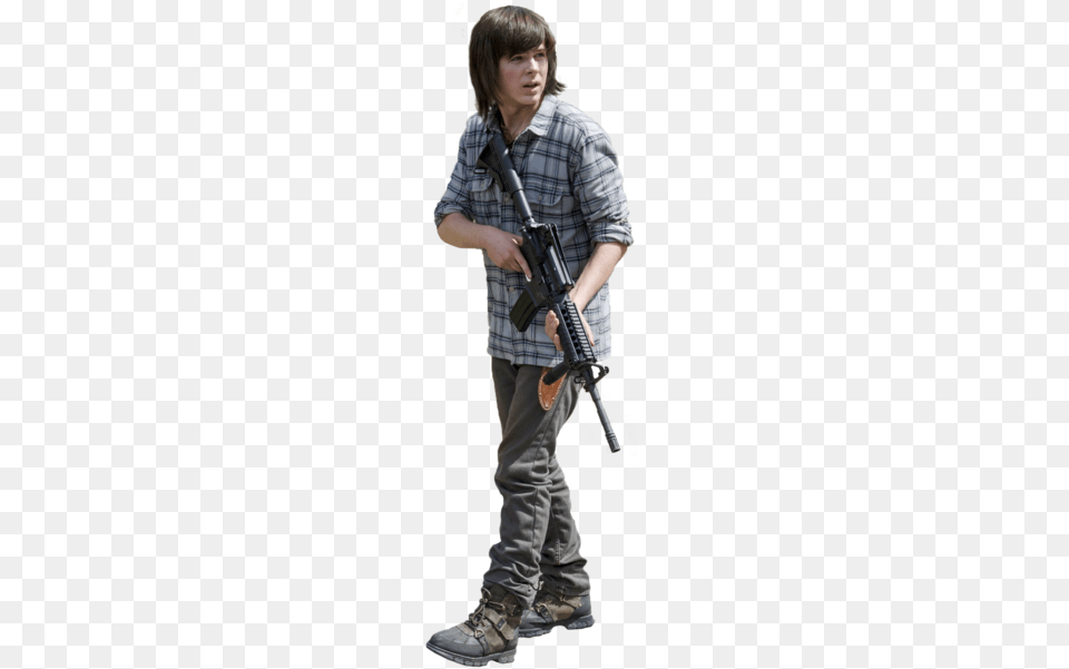 Share This Image Walking Dead Carl, Weapon, Rifle, Firearm, Gun Free Png Download