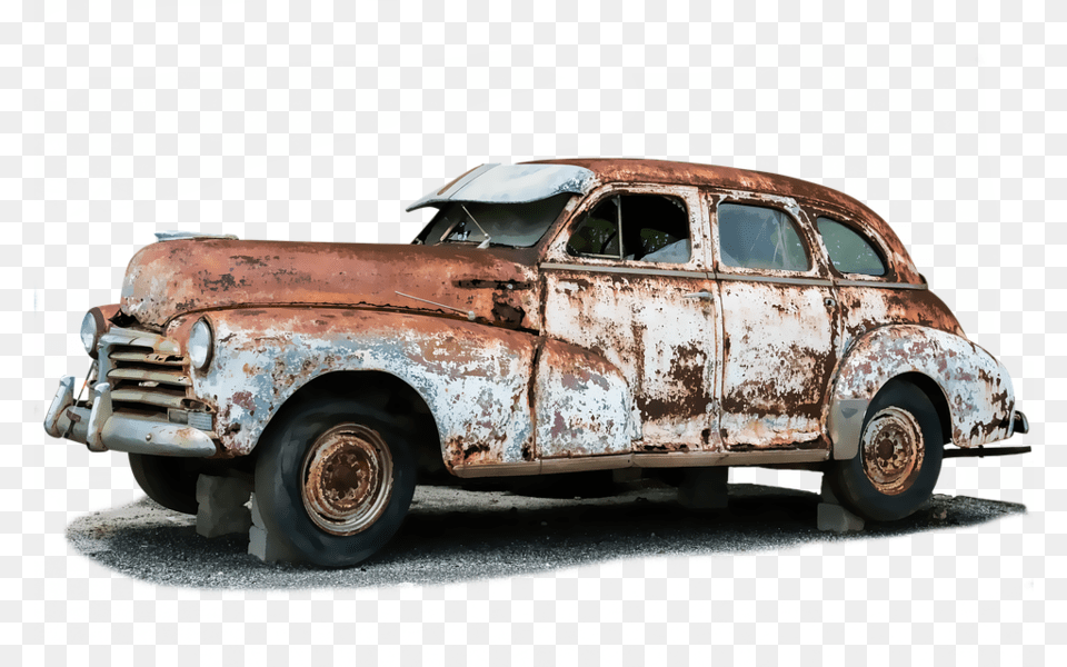 Share This Old Broken Down Car, Transportation, Vehicle, Machine, Wheel Free Png Download