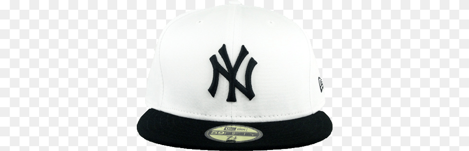 Share This White And Black Ny Hat, Baseball Cap, Cap, Clothing, Helmet Png Image