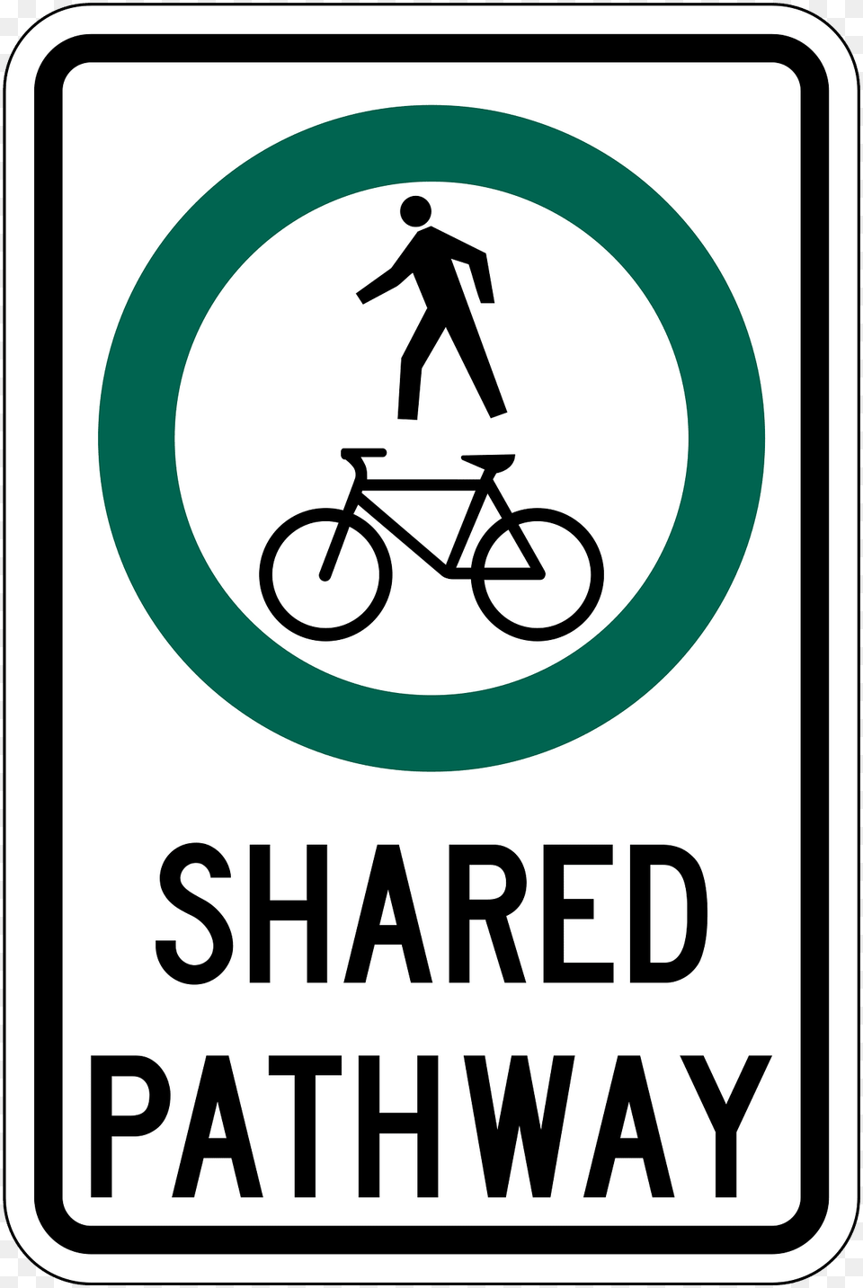 Shared Use Path Sign In British Columbia Clipart, Symbol, Bicycle, Vehicle, Transportation Free Png