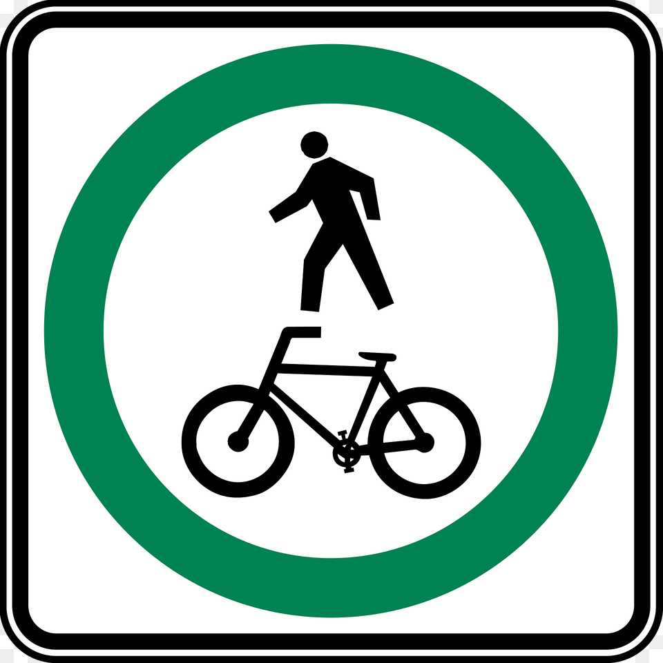 Shared Use Path Sign In Canada Clipart, Symbol, Wheel, Machine, Vehicle Png Image