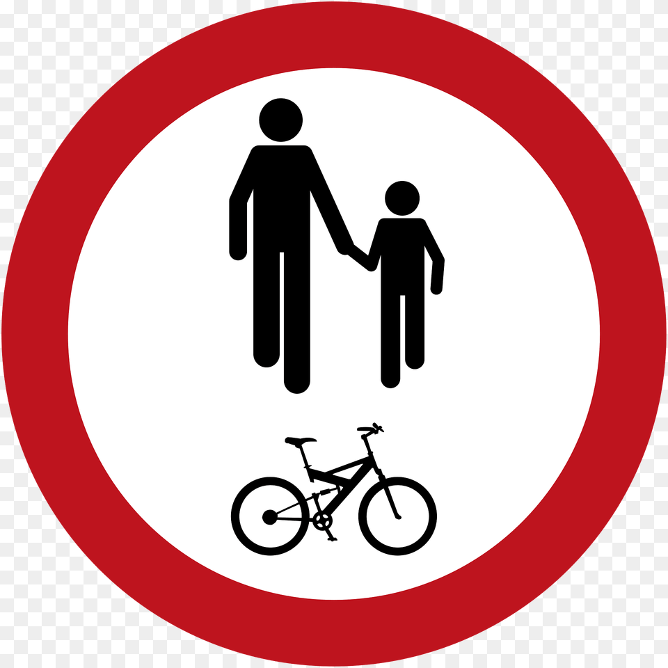 Shared Use Path Sign In Chile Clipart, Symbol, Bicycle, Vehicle, Transportation Free Transparent Png