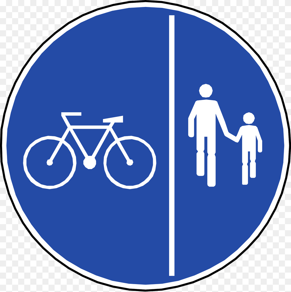 Shared Use Path Sign In Quebec Clipart, Symbol, Bicycle, Vehicle, Transportation Free Png Download