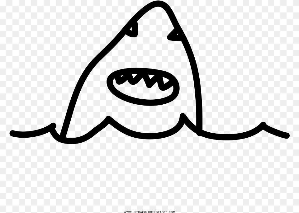 Shark Attack Coloring Page, Gray Free Png Download