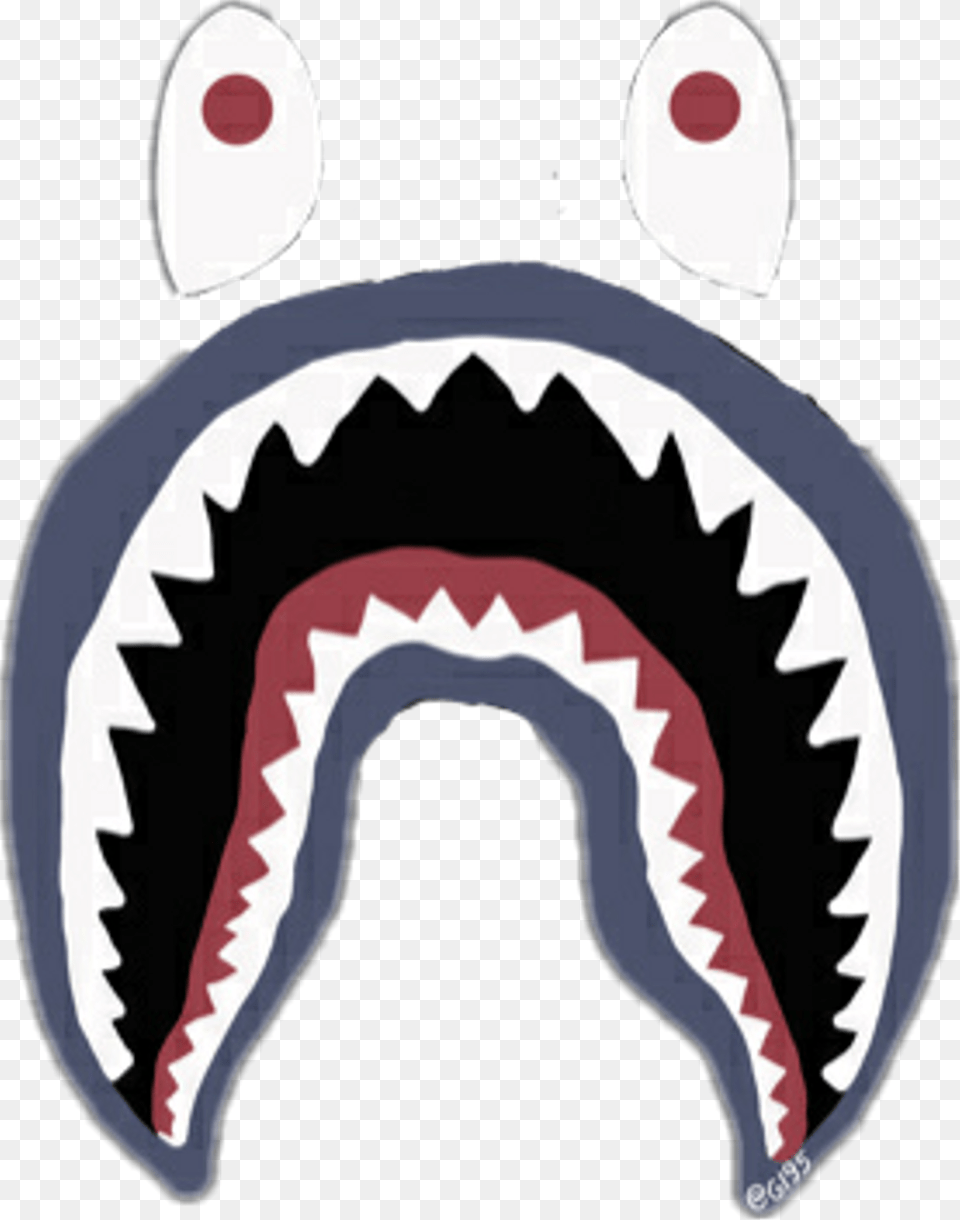 Shark Bape Logo Transparent, Body Part, Mouth, Person, Teeth Free Png Download