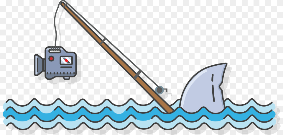 Shark Filming In The Ocean, Utility Pole, Tool, Plant, Lawn Mower Free Png