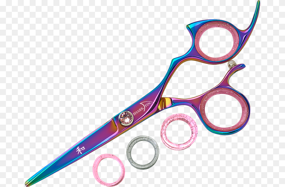 Shark Fin Shears Rainbow Swivel, Scissors, Blade, Weapon Free Transparent Png