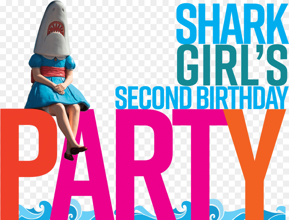 Shark Girl S Birthday Party Poster, Advertisement, Child, Female, Person Free Png