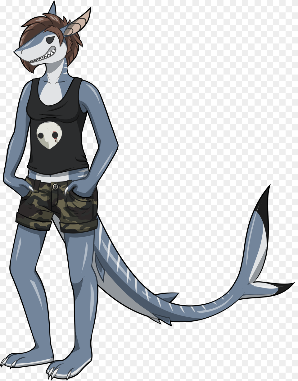 Shark Girl Weasyl Cartoon, Book, Comics, Publication, Person Free Transparent Png