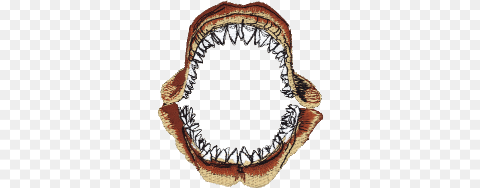 Shark Jaws Embroidered Cap Screen Print Of Shark Jaws, Teeth, Body Part, Mouth, Person Free Transparent Png