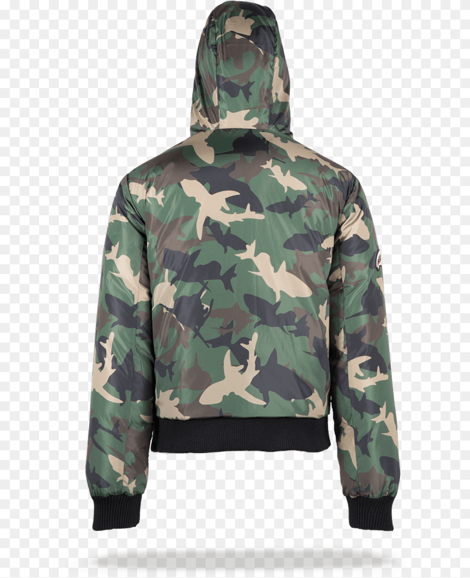 Shark Mouth Camo Reversible Jacket Jacket, Clothing, Coat, Sweater, Knitwear Png