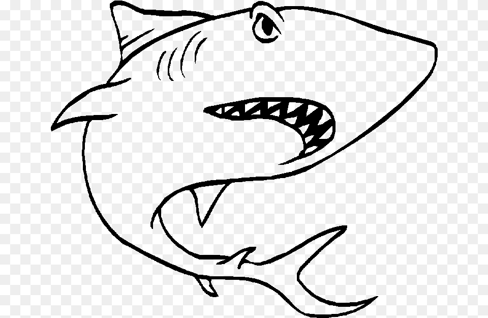 Shark Mouth Sea Animals Clipart Black And White, Gray Free Transparent Png