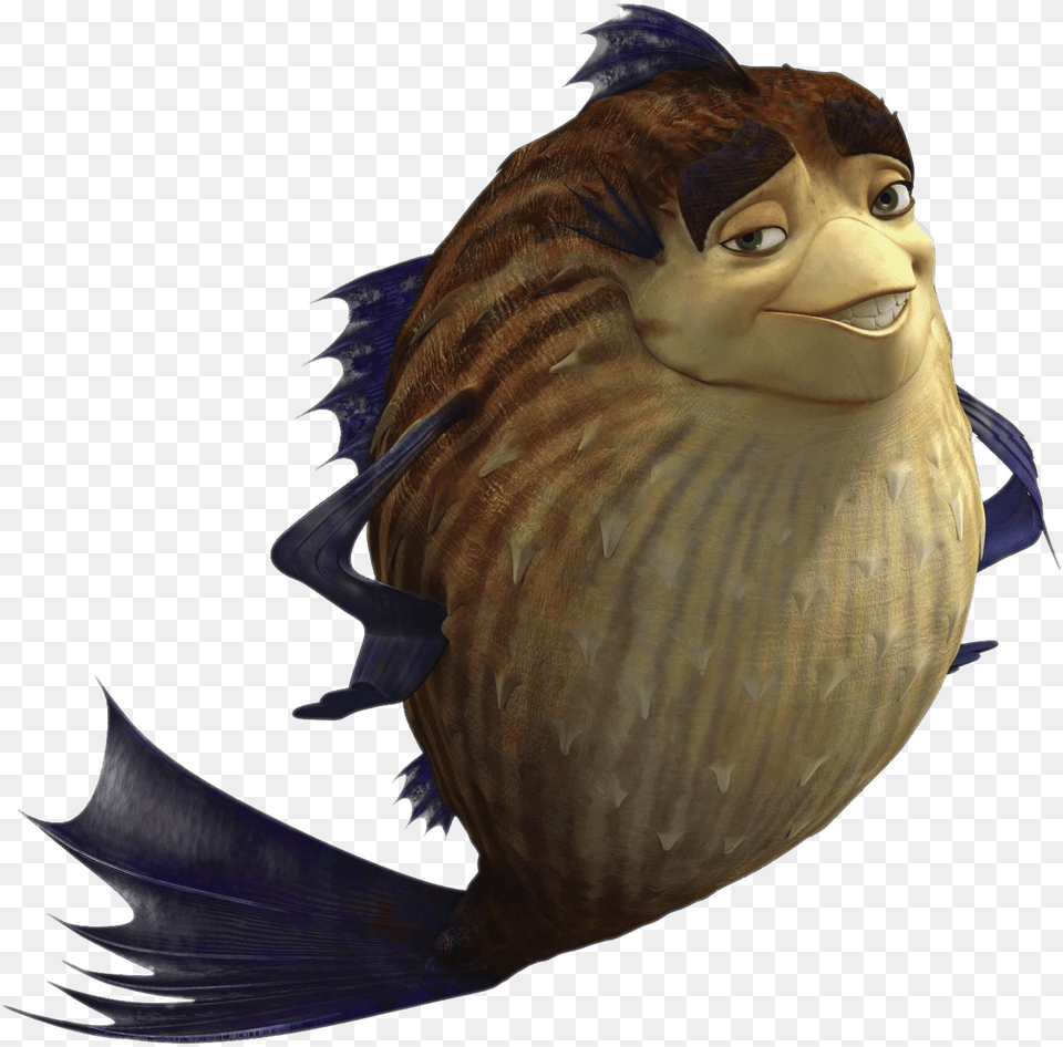 Shark Tale Character Sykes The Pufferfish Posing Puffer Fish From Shark Tails, Animal, Bird, Face, Head Free Png Download