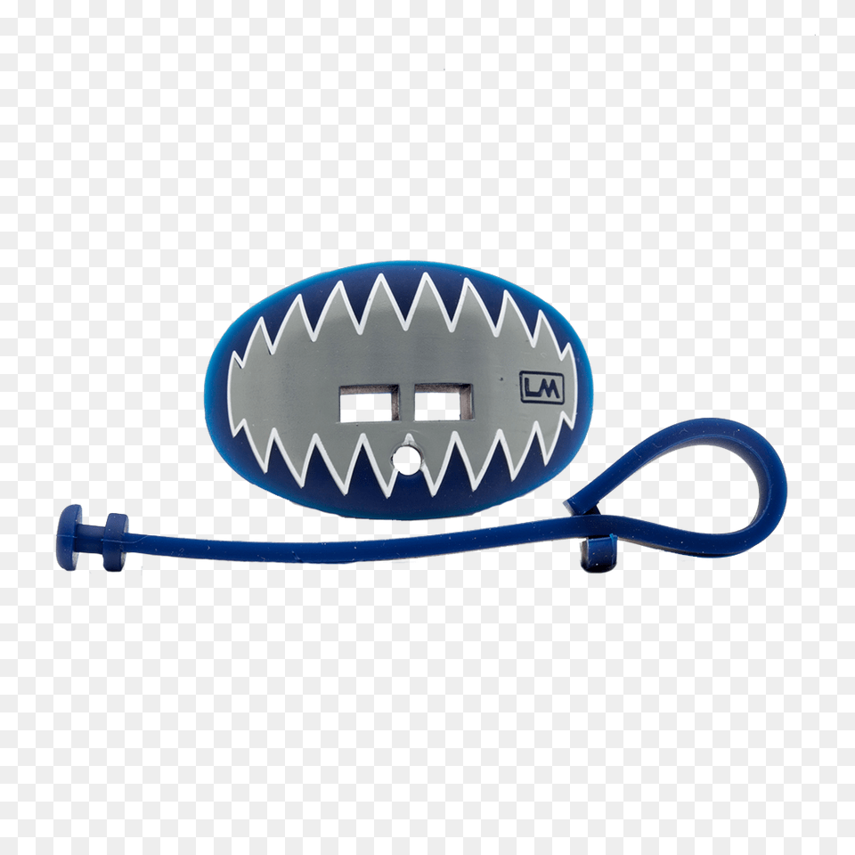 Shark Teeth Bronco Navy Blue Lip Protector Football Mouthpiece, Smoke Pipe Png