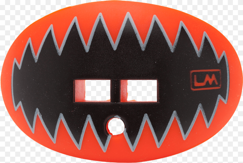 Shark Teeth Orange Football Mouthpiece Dot, Accessories, Buckle, Road Sign, Sign Free Png Download