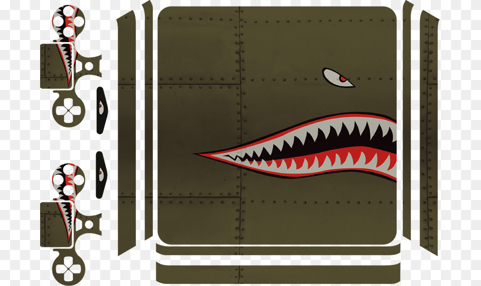 Shark Teeth Plane Art Ps4 Skin Sticker Shark Teeth Plane, Animal, Fish, Sea Life, Logo Free Png Download