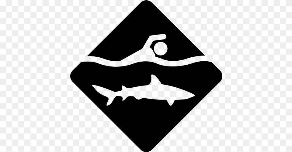 Shark Warning Icon Icon, Gray Free Transparent Png